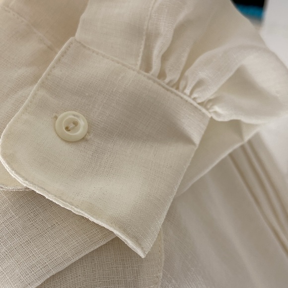 Womens Classic Poet White Blouse Top Size 16 - Picture 7 of 9